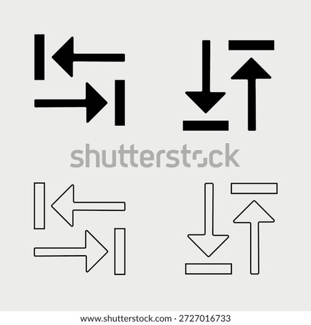 Direction arrows set, up down left right arrow vector icons.