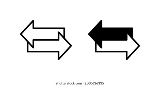 Flechas de dirección para el conjunto de iconos de transferencia, sincronización, migración de datos color editable