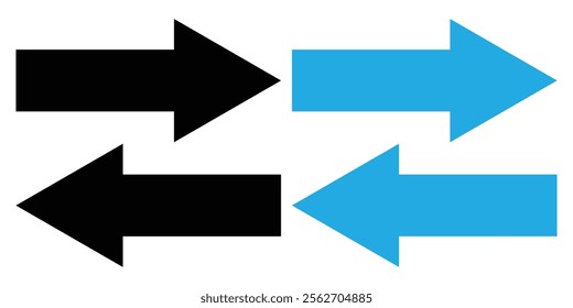 Direction arrows for transfer icon set, sync, migration data color editable. Exchange sign. Transfer arrow icon. 