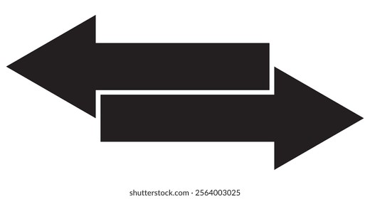 Direction arrows for transfer icon set, sync. arrows data transfer icon, exchange arrow icons - Swap icon with two arrows.