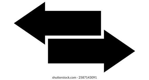 Direction arrows for transfer icon set, sync, migration data. Swap arrow icon. Exchange arrows symbol collection.  Arrow to left and right symbol. Replace icon. Vector illustration 