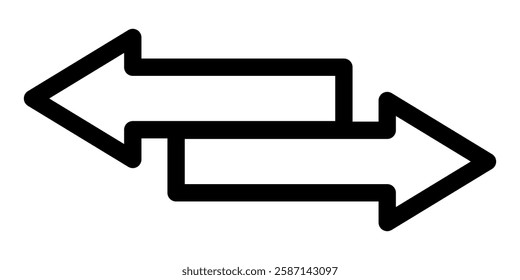 Direction arrows for transfer icon set, sync, migration data. Swap arrow icon. Exchange arrows symbol collection.  Arrow to left and right symbol. Replace icon. Vector illustration 