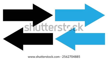 Direction arrows for transfer icon set, sync, migration data color editable. Exchange sign. Transfer arrow icon. 