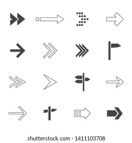 Direction arrows vector collection. Set different Black Arrow Icon. Vector Collection. vector