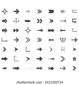 Direction arrows vector collection. Set different Black Arrow Icon. Vector Collection. vector