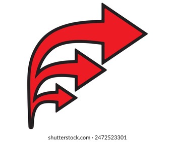 Direction Arrows vector, icon. Red Arrow direction icon. Mega set of arrow vector. Modern simple arrows. Vector illustration