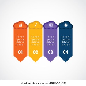 Direction banner down menu of infographics elements for business template.