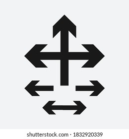 Direction Black Flat Arrow icon Set.
