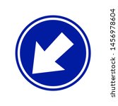 Direction blue arrow street sign vector icon. Keep left sign icon. Trendy flat vector Keep left sign icon on transparent background from traffic sign collection