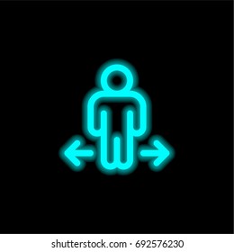 Direction blue glowing neon ui ux icon. Glowing sign logo vector