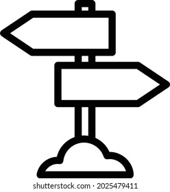 direction board arrow vector thin line icon