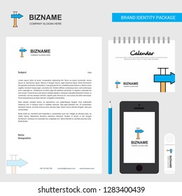 Direction board  Business Letterhead, Calendar 2019 and Mobile app design vector template