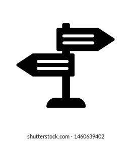 direction board glyph flat vector icon