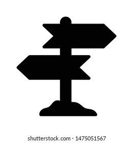 direction board glyph flat vector icon