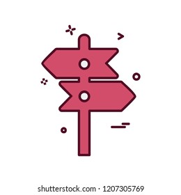 Direction board icon design vector