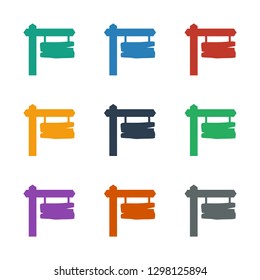 direction board icon white background. Editable filled direction board icon from gardening. Trendy direction board icon for web and mobile.