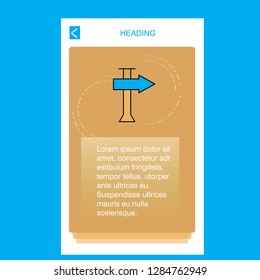 Direction board  mobile vertical banner design design. Vector