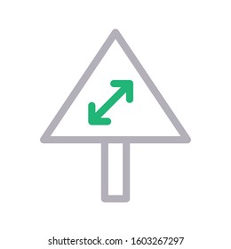 direction board vector color line icon 