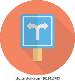 direction board vector flat color icon 