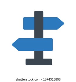 Farbsymbol der Vektorillustration der Richtungsplatte 