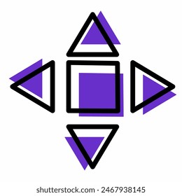 Direction buttons. Line Icon On White Background.