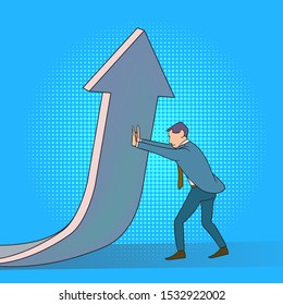 Direction change Business concept vector illustration.Pop art retro comic style.