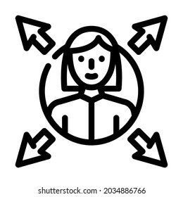 direction choice line icon vector. direction choice sign. isolated contour symbol black illustration