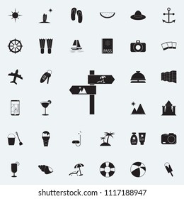 direction column icon. Detailed set of summer pleasure icons. Premium quality graphic design sign. One of the collection icons for websites, web design, mobile app on colored background
