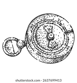 direction compass hand drawn. magnetic north, south east, bearings azimuth direction compass vector sketch. isolated black illustration