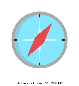 Direction compass icon. Flat illustration colored vector isolated icons of Tropical Summer theme for web
