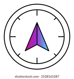 Direction Compass Icon - Navigation, Guidance, Success Path and Goal Setting Icon.