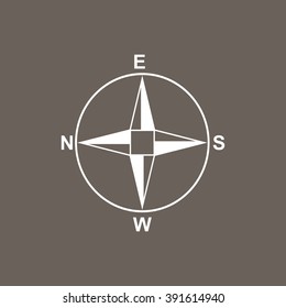 Direction Compass Icon on Dark Gray Color. Eps-10.