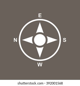 Direction Compass Icon on Dark Gray Color. Eps-10.