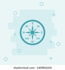 Direction Compass Icon. Simple icon, blue colored icon illustration. - Vector