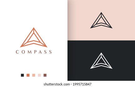 direction or compass logo vector design with simple and modern style