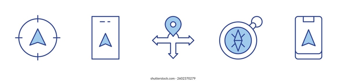 direction, compass, navigation, gps. GPS Icon vector illustration. Line Duotone style. Editable stroke.