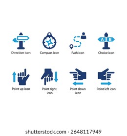 Direction, Compass, Path, Choice, Point up, Point right, Point down, Point left icon