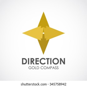 Direction of compass star abstract vector and logo design or template way business icon of company identity symbol concept