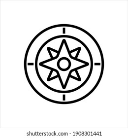 Direction compass vector icon on white background