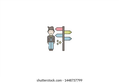 Direction concept icon in trendy flat style isolated on white background. Direction concept symbol. Vector illustration