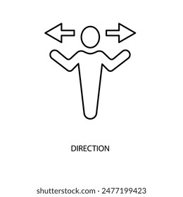 direction concept line icon. Simple element illustration. direction concept outline symbol design.