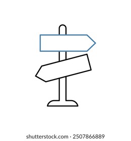 direction concept line icon. Simple element illustration. direction concept outline symbol design.