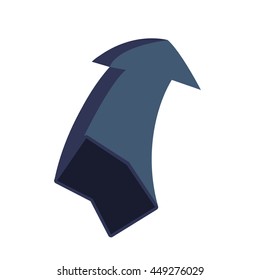 Direction concept represented by blue arrow icon. isolated and flat illustration 