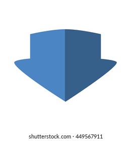 Direction concept represented by blue arrow icon. Isolated and flat illustration 