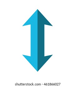 Direction concept represented by double arrow icon. Isolated and flat illustration