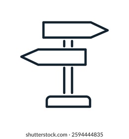 Direction concept signpost outline icon vector illustration
