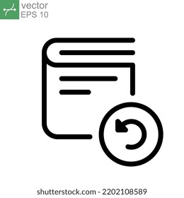 Direction document with next or upper symbol line icon. Reload and transfer data. Synchronize or backup directory folder. Restore file. Vector illustration. Design on white background. EPS 10