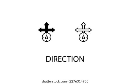 Ilustración de material de diseño de doble icono de dirección