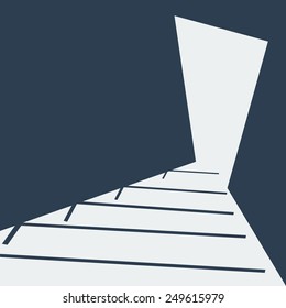 Direction For the Entrance and Exit, Input and Output With Stairs.Vector illustration