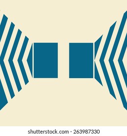 Direction For the Entrance and Exit, Input and Output. One Way to the Outgo, Second to the Ingoing.Vector illustration